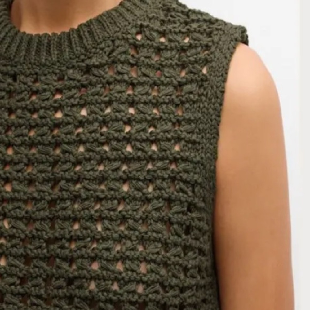 FRAME Cotton Crewneck Sweater Vest size S - Picture 3 of 4